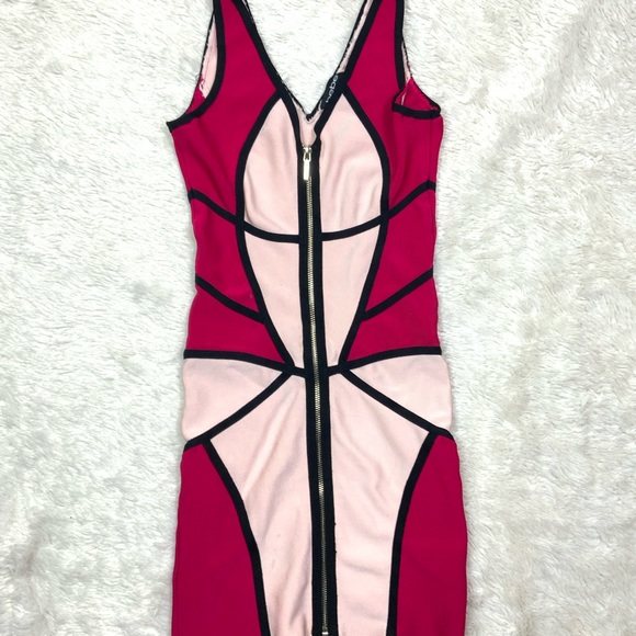 Bebe pink color block dress - Picture 3 of 9